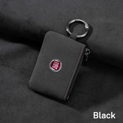 Leather Car Key Bag Coins Wallet Mini Card Pouch Auto Interior For FIAT Abarth Grande Punto Tipo Panda Ducato Freemont Doblo