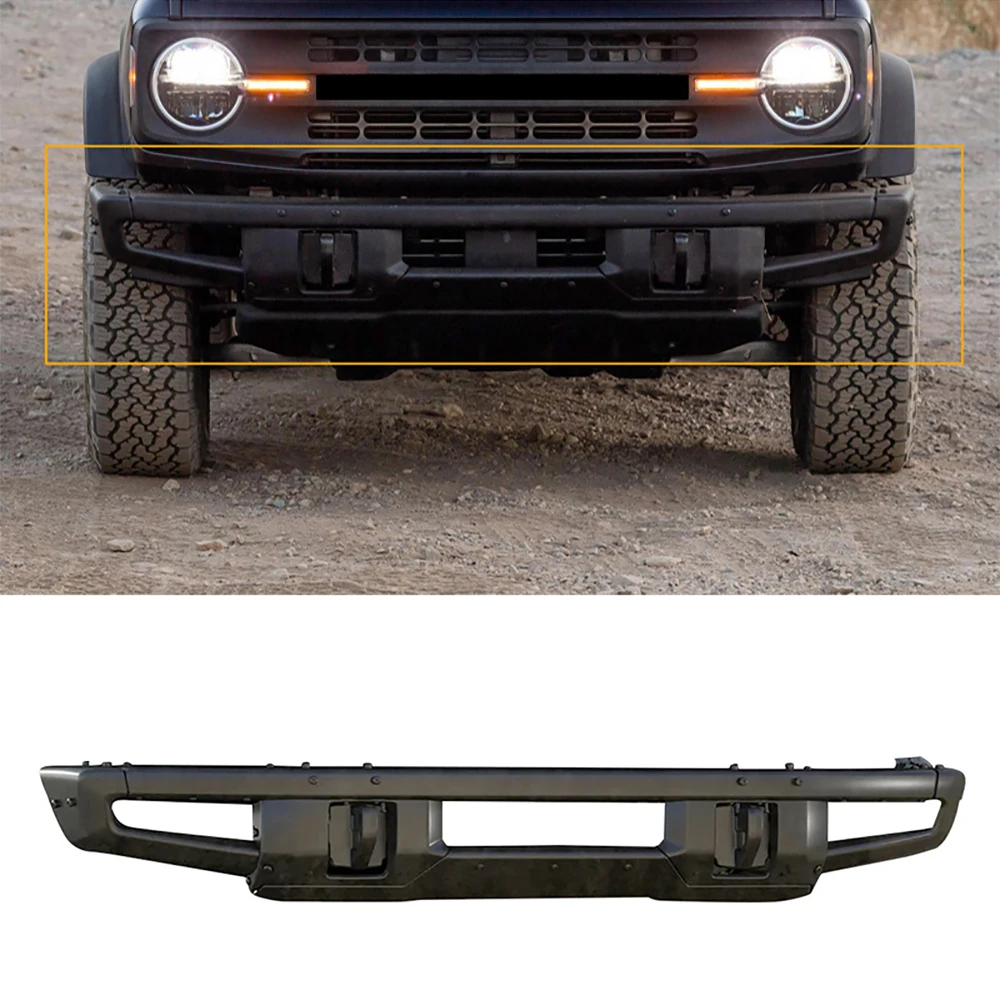 

Winch Front Bumper Skid Plate Lip Bull Bar steel with 2 LED Spot fog Light for Ford Bronco 2021 2022 2023 Car 4x4 Accessories