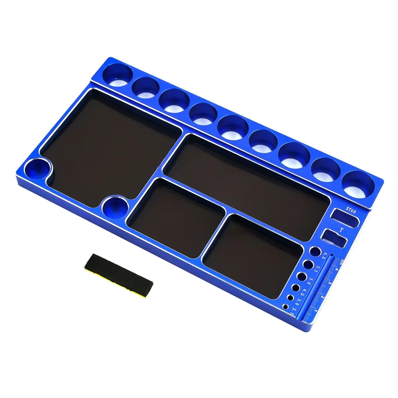 Repair Tool Storage Plate for 1/8 1/10 1/12 Model Climbing Car Accessories Alloy Screwdriver Tray Blue