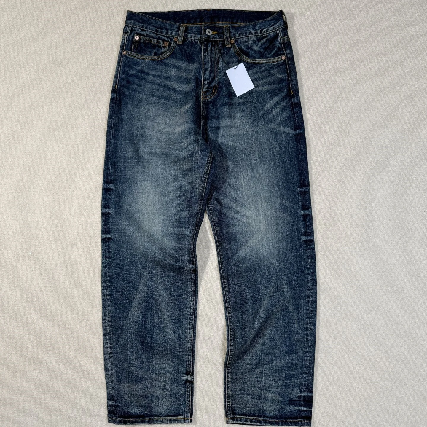 

Джинсовые повседневные джинсы в стиле ретро, хлопковые брюки со средней талией и пуговицами Fly Cone ape для отдыха для мужчин, осенний сезон, приятные для кожи