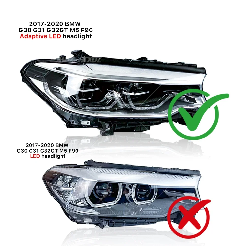 DRL مجلس مصباح ليد لسيارات BMW 5 سلسلة G30 G31 G32 F90 M5 G38 2017-2020 التكيف علوي النهار تشغيل ضوء 63117214939