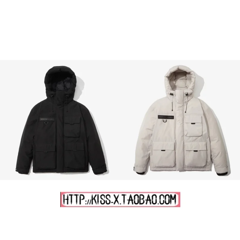 

Рабочая одежда для пар на открытом воздухе, пуховая куртка с капюшоном, многоэтажная, функциональная, модная, корейская, городская, повседневная, с длинной молнией све