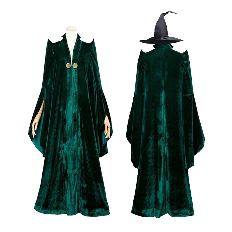 School of Witchcraft and Wizardry Costume Professor Mileva McGonagall Hogwarts College Presidentis Robe Halloween Costume