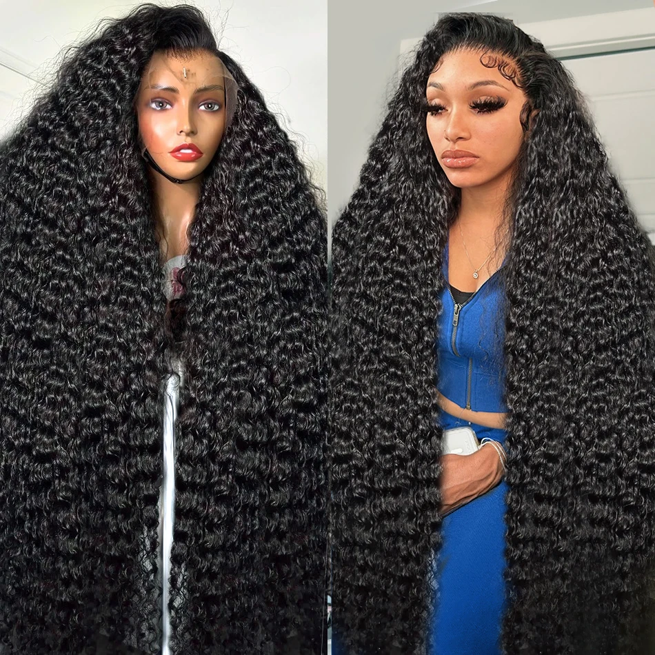 250% Brazilian Curly Water Wave 13x6 HD Transparent Lace Frontal Human Hair Wigs13x4 Loose Deep Wave Lace Frontal Wigs For Women