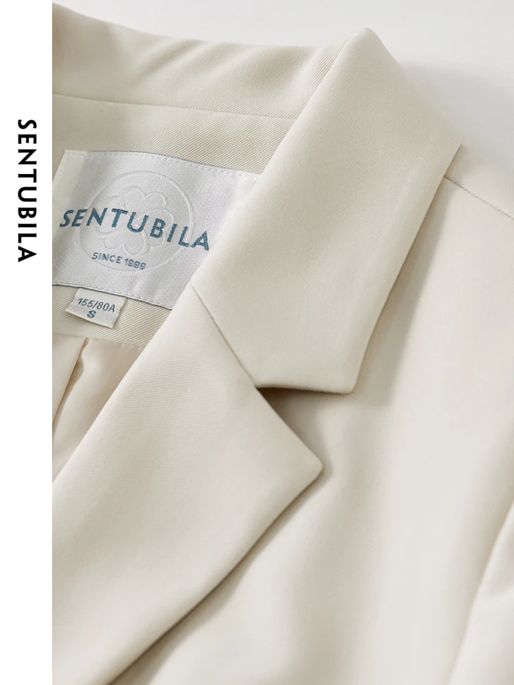 SENTUBILA Gonna da donna Abiti 2024 Autunno Texture Blazer Pieghe Gonna Office Lady Lavoro Affari Set da 2 pezzi 143Z56988