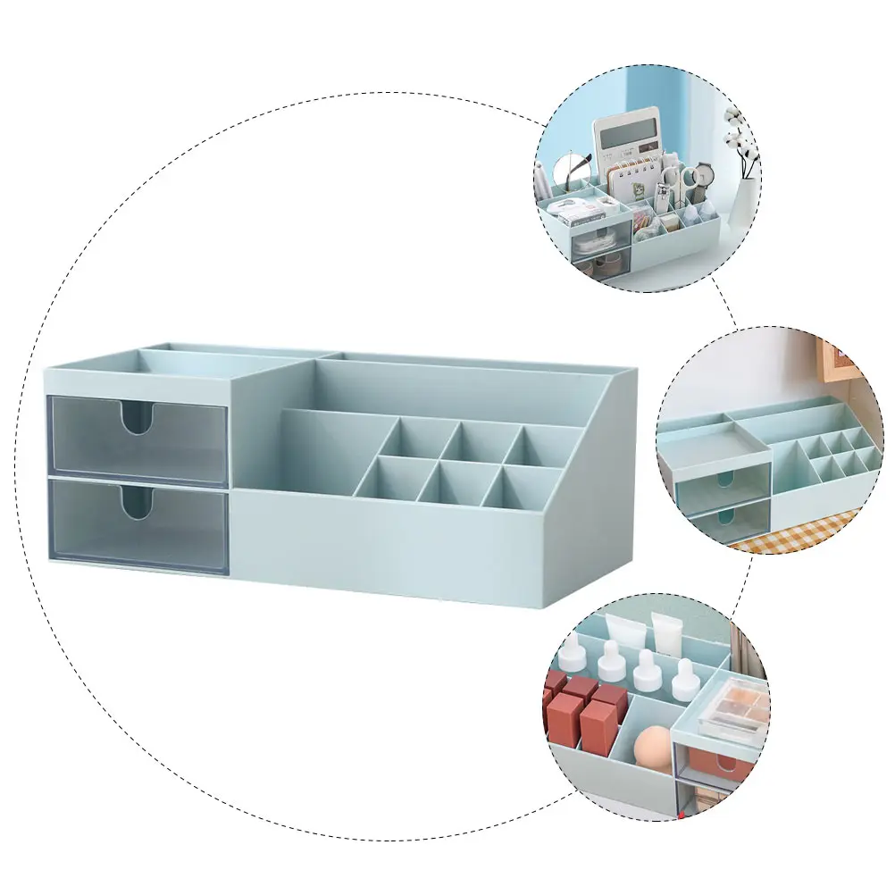 Makeup Storage Box Large Capacity Divided Desktop Organizer For Cosmetics Jewelry Sundries Dressing Table Decor Storage Drawer