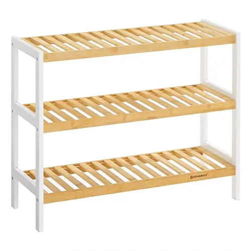 3-Tier Bamboe Schoenenrek, Stand Organizer, Opslag Plank, 70X26X55Cm (Wx D X H), Perfect Voor Hal,