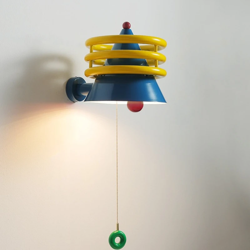 French Cream-coloured Wall Lamp With Switch For Bedroom Home Decor Dopamine-inspired Sconce Lamp For Boys