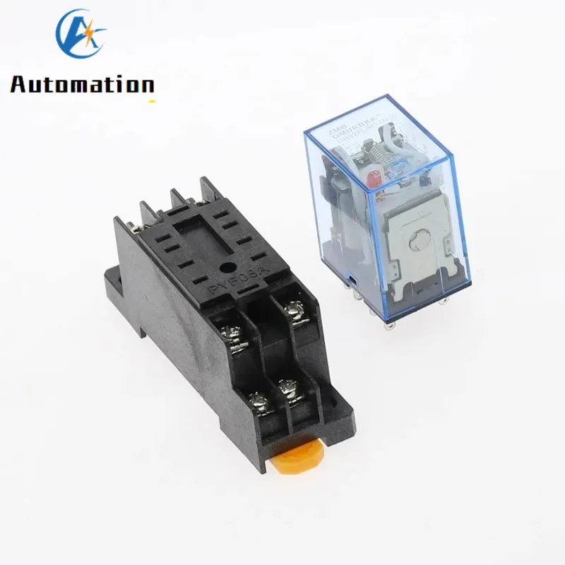 10pcs MY2P HH52P MY2NJ 12V 24V DC / 110V 220V AC coil general purpose DPDT micro mini relay with socket base