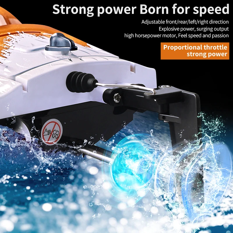 Hxjrc Hj822 2,4g barco Rc reinicio de tamaño grande lancha rápida con luz Led de alta velocidad impermeable eléctrica 25 km/H barco de Control remoto de alta velocidad