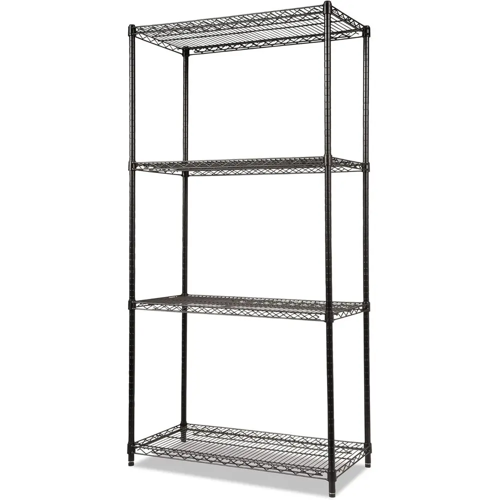 Industrial 36 x 18 x 72 4-Shelf Black Wire Shelving Kit