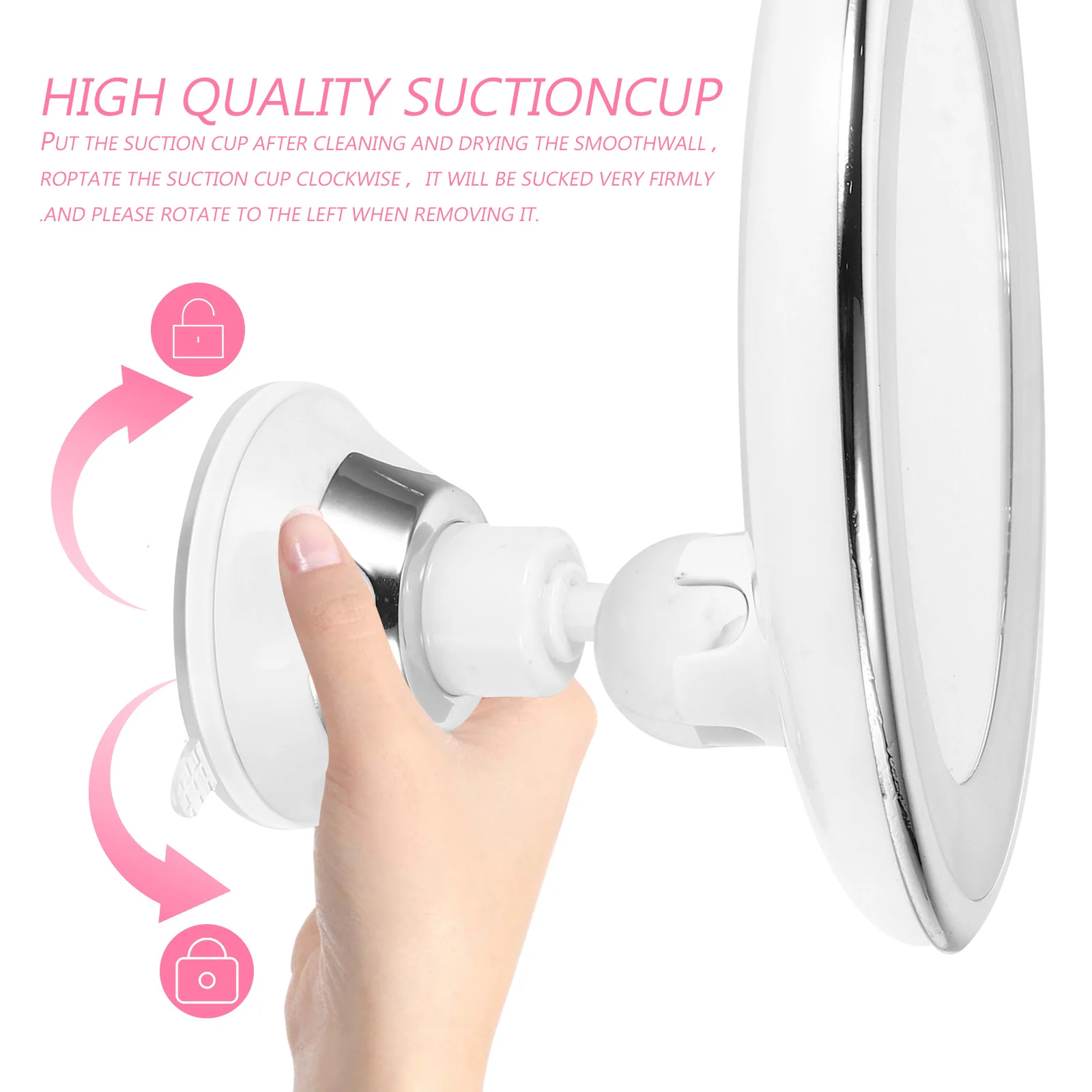 

10x Magnification LED Light Makeup Mirror Suction Cup Bathroom Tabletop Cosmetics Mirror Natural Light Indoors Outdoors Present