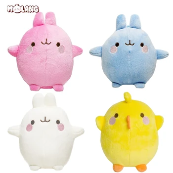 Echt 14 cm MOLANG Piu Piu Knuffels Hanger Cartoon Dier Konijn Kuiken Leuke Sleutelhanger Gevulde Poppen voor Kind Kerstcadeau