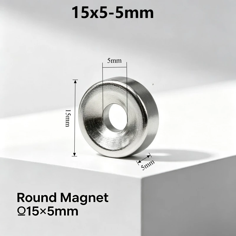 15*5‑5 mm Round Countersunk Neodymium Magnet 15x5‑5 mm 5mm Hole Super Powerful Permanent NdFeB Magnet for Fridge DIY Industrial