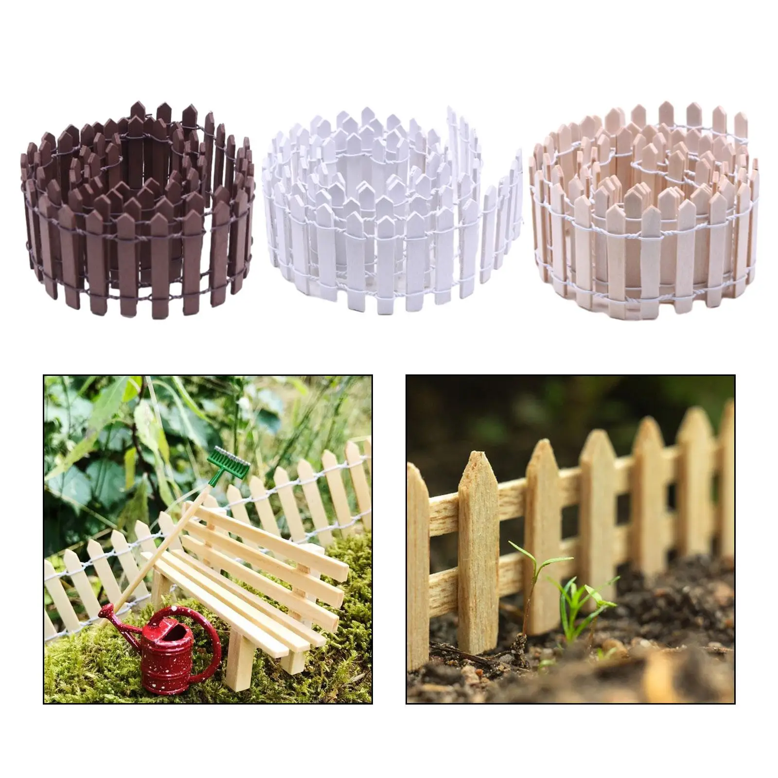 

Miniature Fairy Garden Fence, Outdoor Wood Picket Fence for Dollhouses, Christmas Trees, DIY Flowerpot