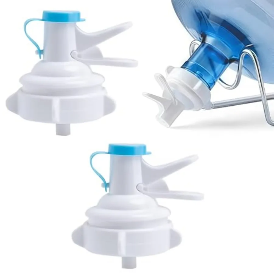 2 Pack Water Dispenser Valve, Reusable Water jug Pump Spout for 5 Gallon Water Bottle, Water jug Spigot for 55mm Non Threaded C