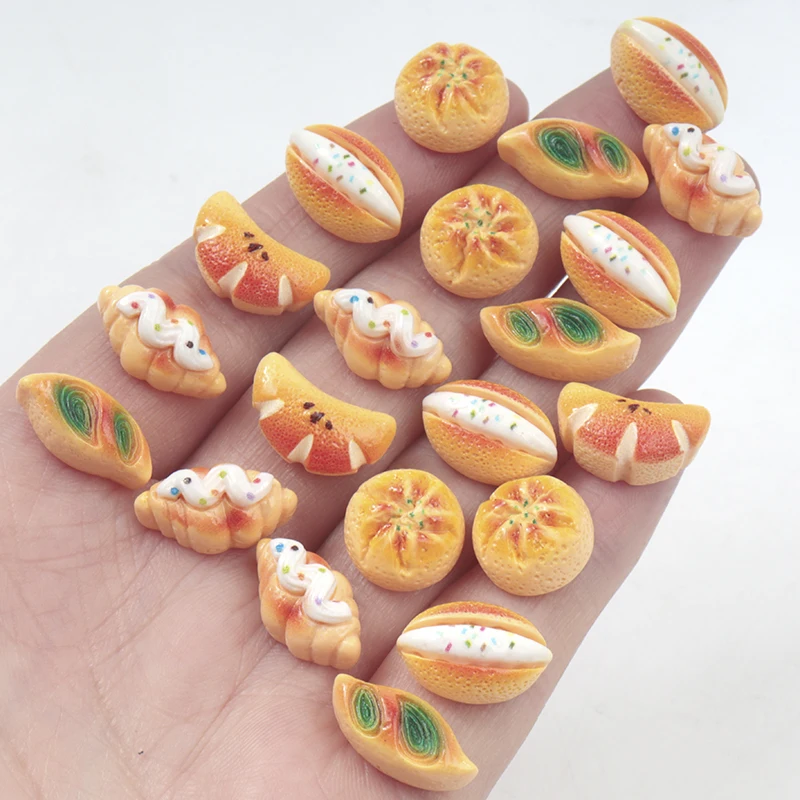 30/300Pcs Cute Mini Cartoon Miniatures Cake Bread Cookies Nail Art Resin Accessories DIY Craft for Nail 3D Decorations Decor