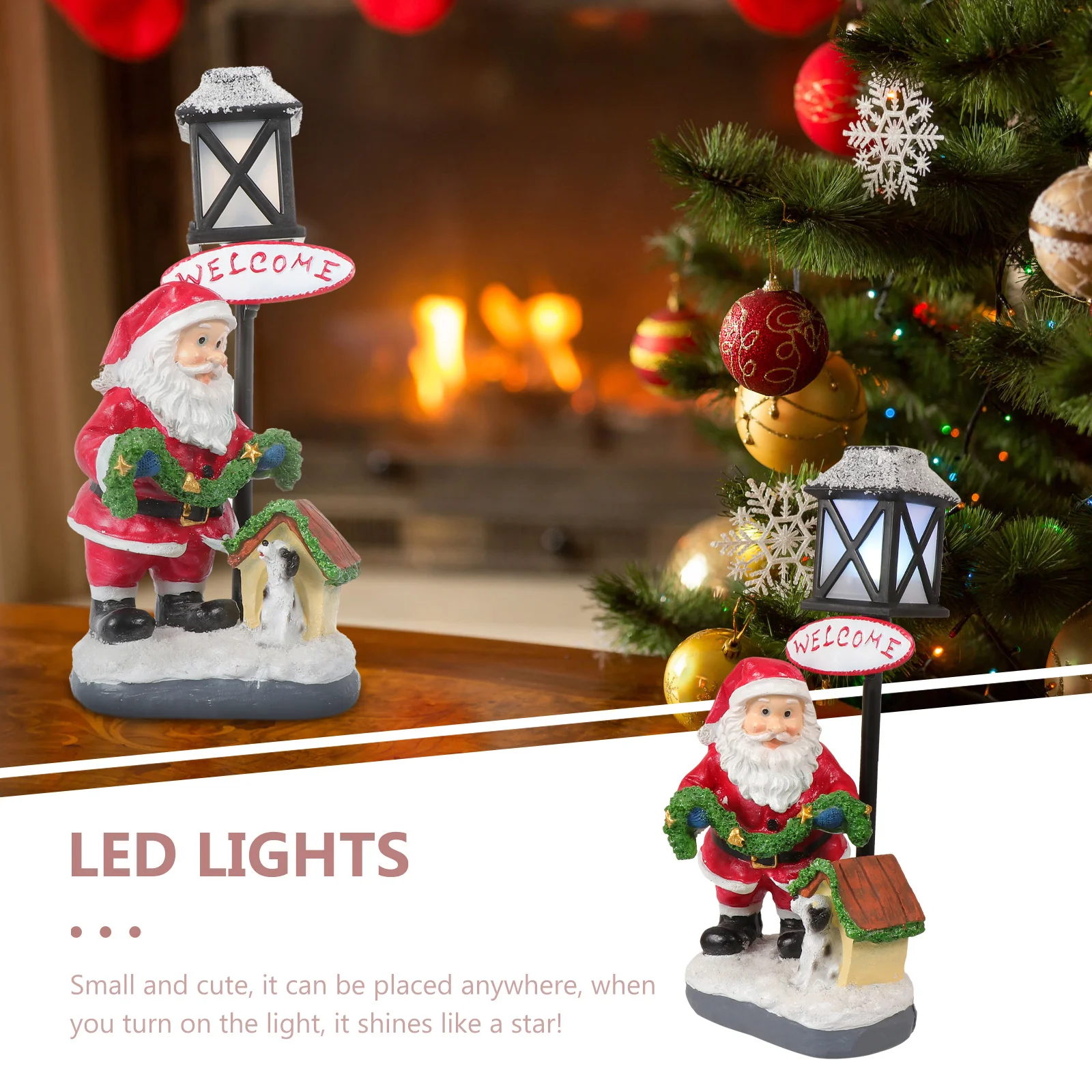 الراتنج عيد الميلاد ليلة مصباح ديكور صغير لطيف سطح المكتب زخرفة لمكتب المنزل عطلة حفلة عيد الميلاد ضوء الزينة