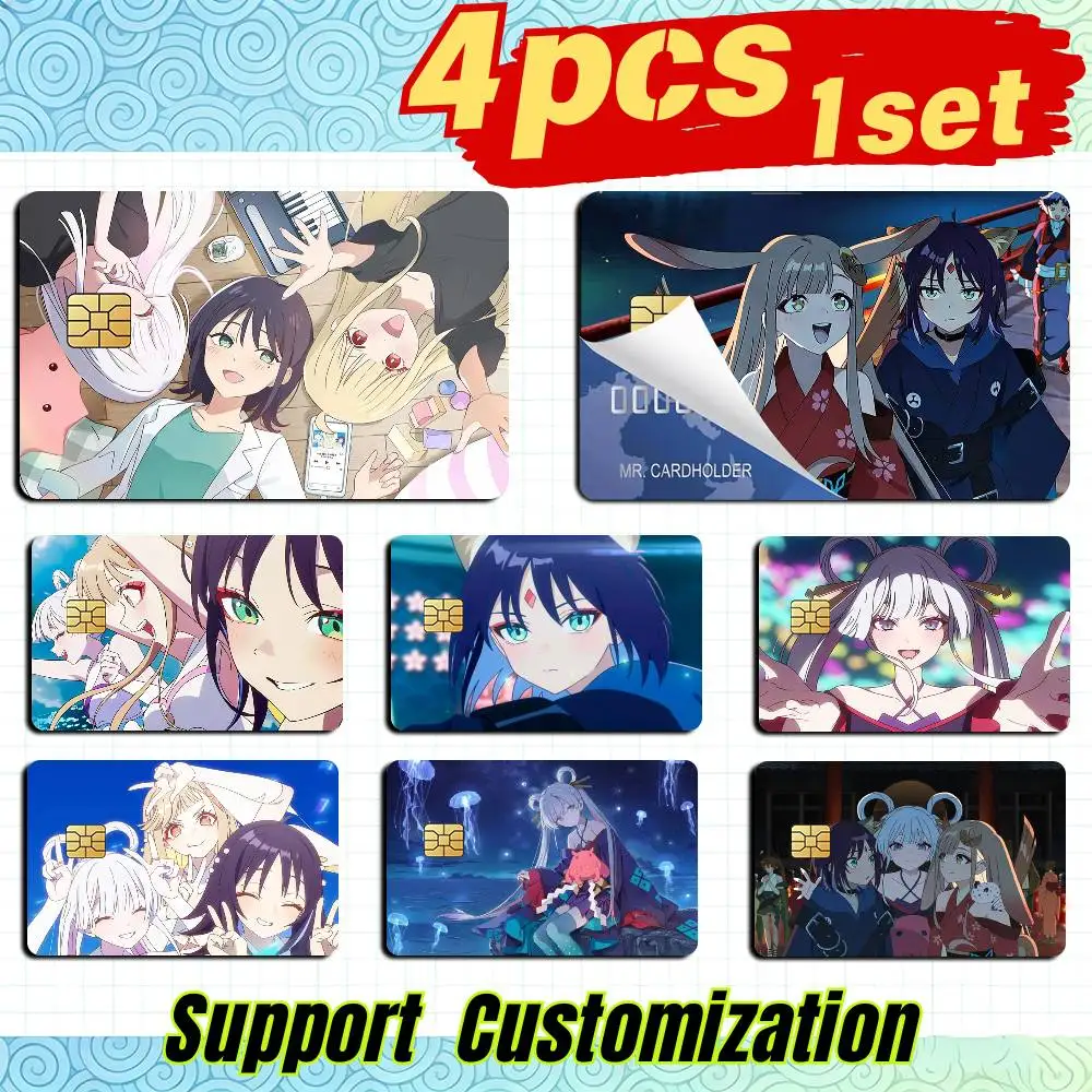C-Cosmic P-Princess Kaguya Design  Card Stickers for Bank Access Protective Waterproof Film Cover Sticker Gift