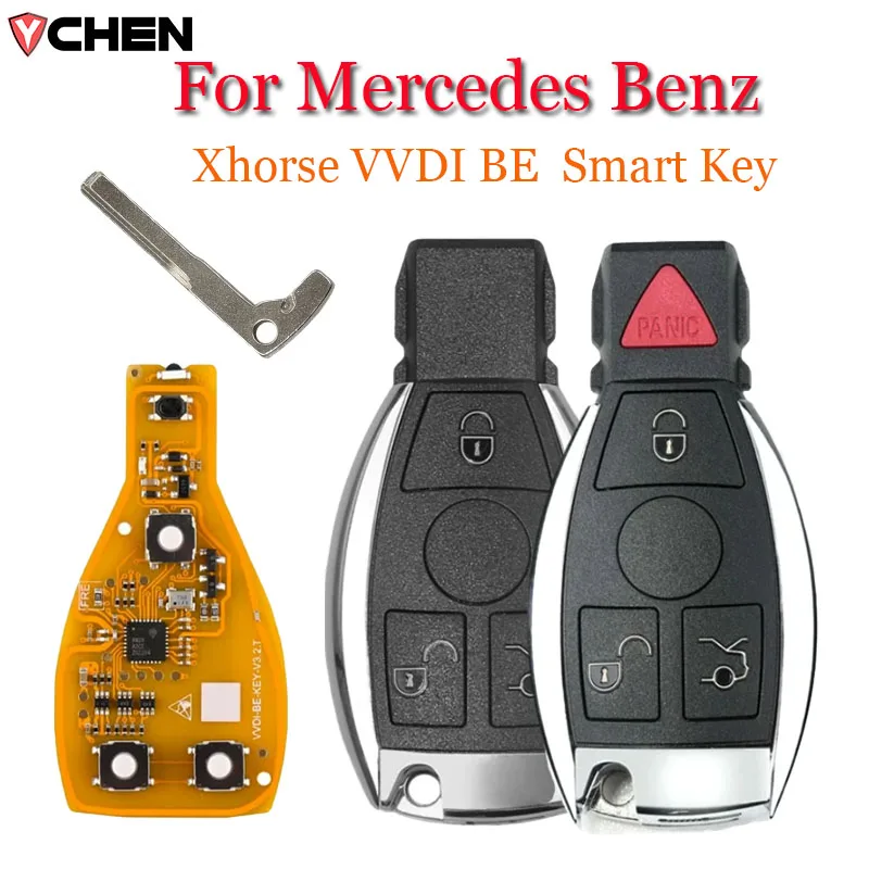 

Xhorse VVDI BE Дистанционный смарт-брелок для Mercedes Benz 315/434 МГц W211 W212 W203 W204 W205 W210 W221 W222 Корпус с 3/4 кнопками