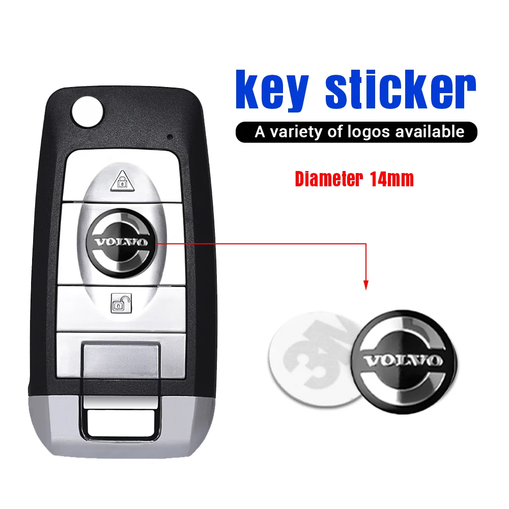 10pcs Car Key Badge Emblem Replacement Stickers For Volvo RDESIGN T6 AWD S40 S60 S90 XC40 XC60 XC90 V40 V50 V60 V70 V90 S80L S70