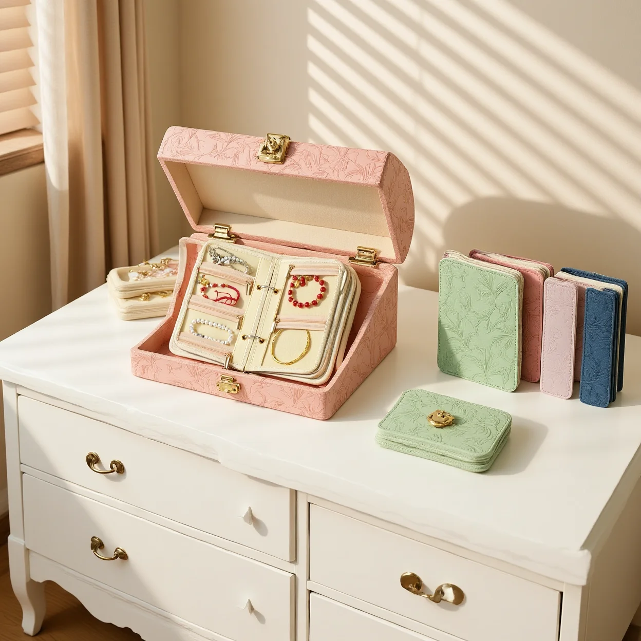 Jewelry Organizer Partitioned Zipper Jewelry Storage Organizer Detachable Jewelry Storage Book Sealed Storage Bags For Business