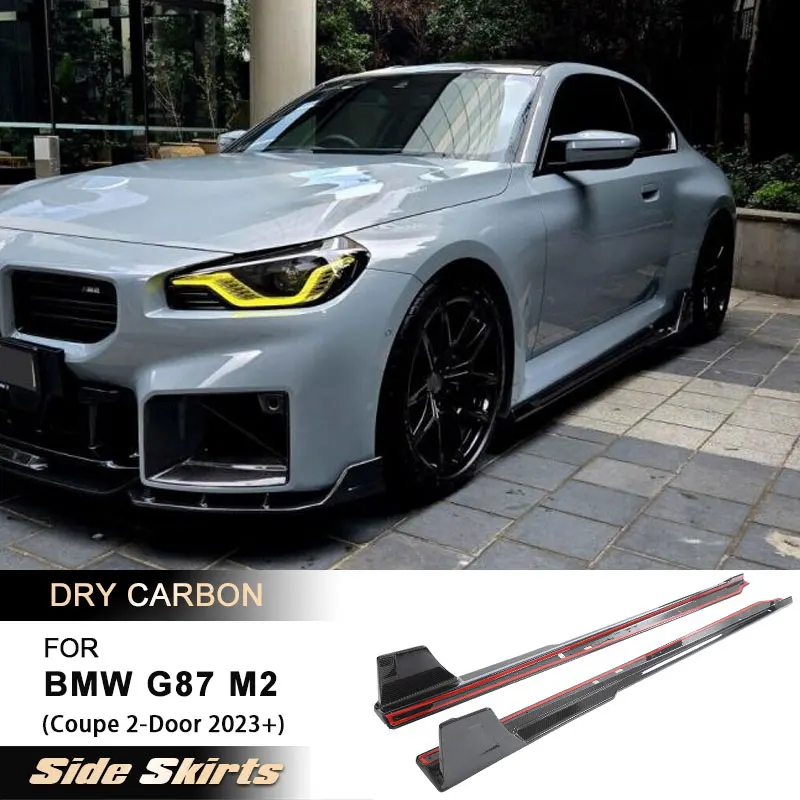 

Удлинители боковых юбок автомобиля для BMW G87 M2 Coupe, 2-дверные, 2023–настоящее время, гоночный фартук для боковых дверей, комплекты кузова для губ, Prepreg Dry Carbon