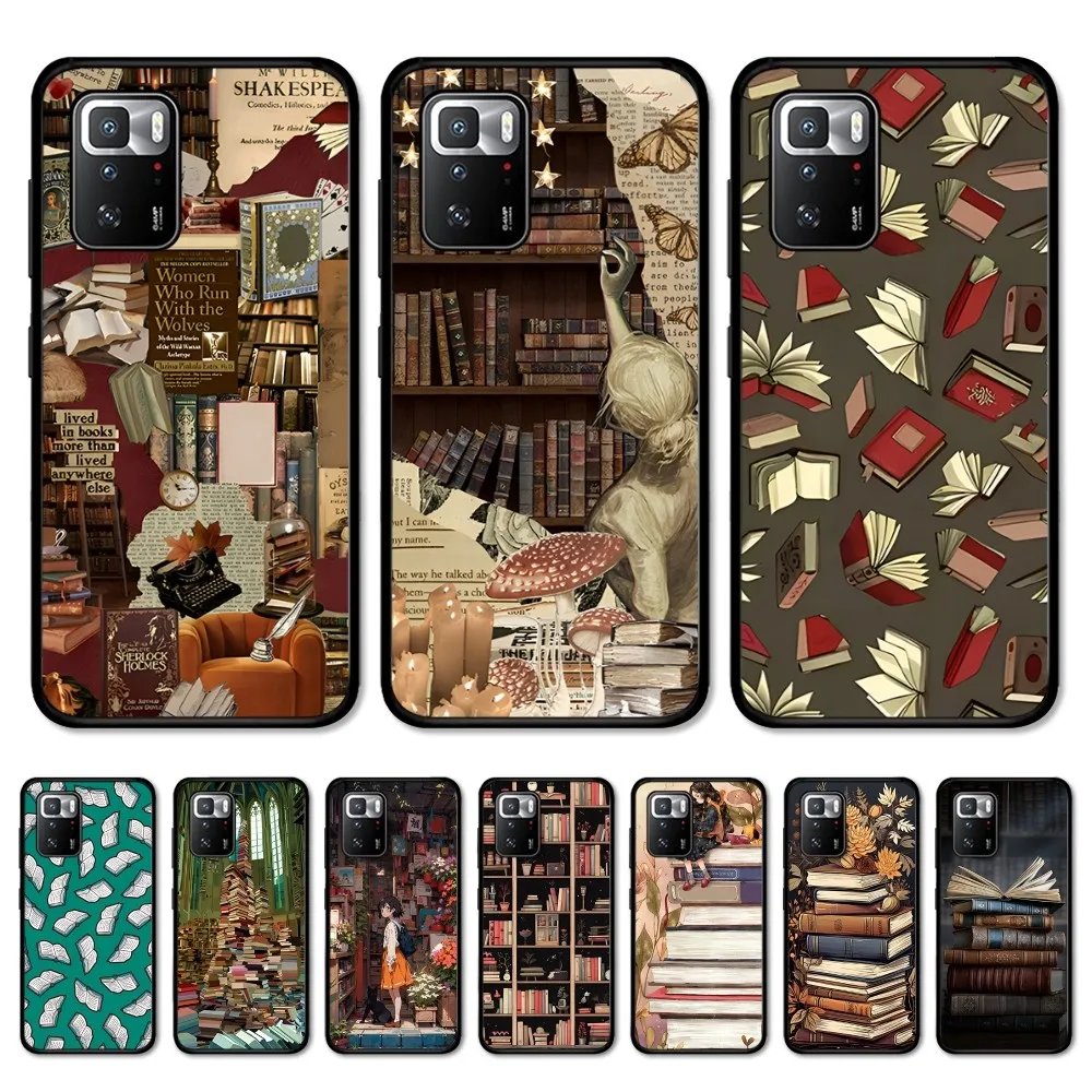 Library Books card Phone Case For Redmi Note 4 X 5 A 6 7 8 T 9 9S 10 11 11S 11Epro Poco M3 pro