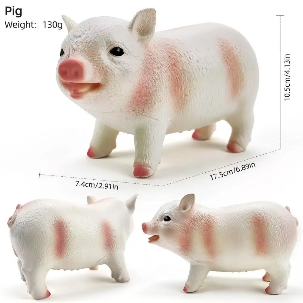 

Большой набор мягких резиновых реалистичных фигурок животных (свинья, кролик, собака, домашняя птица) для мальчиков и девочек от 3 до 2 лет