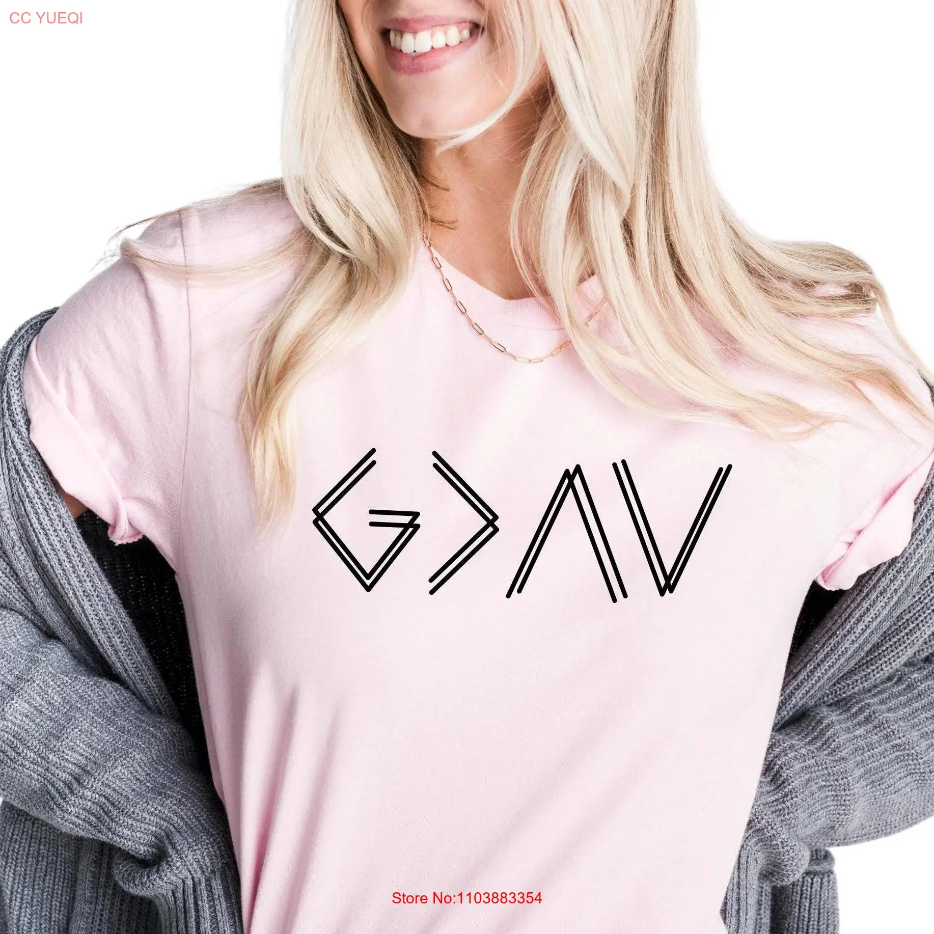 Футболка «Любитель Иисуса» «Вера Бог больше, чем взлеты и уроки» Религиозные христианские библейские стихи A1124 Футболка «Любитель Иисуса» «Вера Бог больше, чем взлеты и уроки» Религиозные христианские библейские стихи A1124