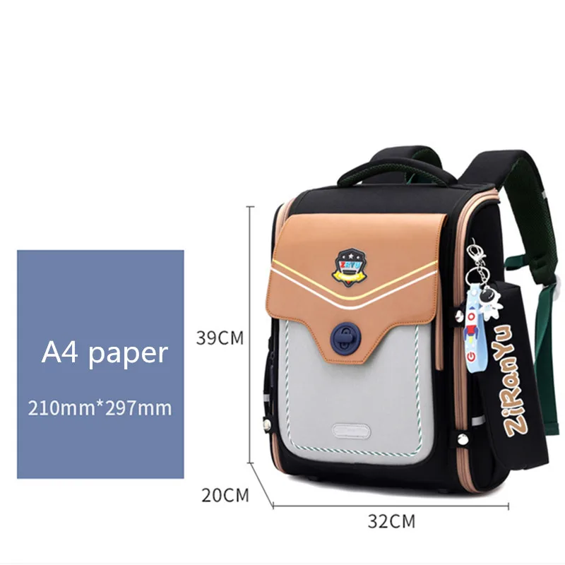 Mochila con colgante de astronauta para niños, bolso escolar ortopédico de nailon impermeable con estuche para lápices, gran capacidad