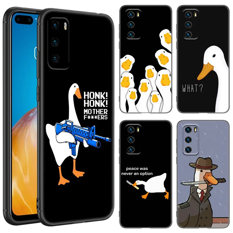 Cartoon Duck Goose Game Phone Case For Huawei Pura 70 Ultra P20 P30 P40 Lite P60 Art P50 Pro P50E P Smart 2018 2019 2020 2021