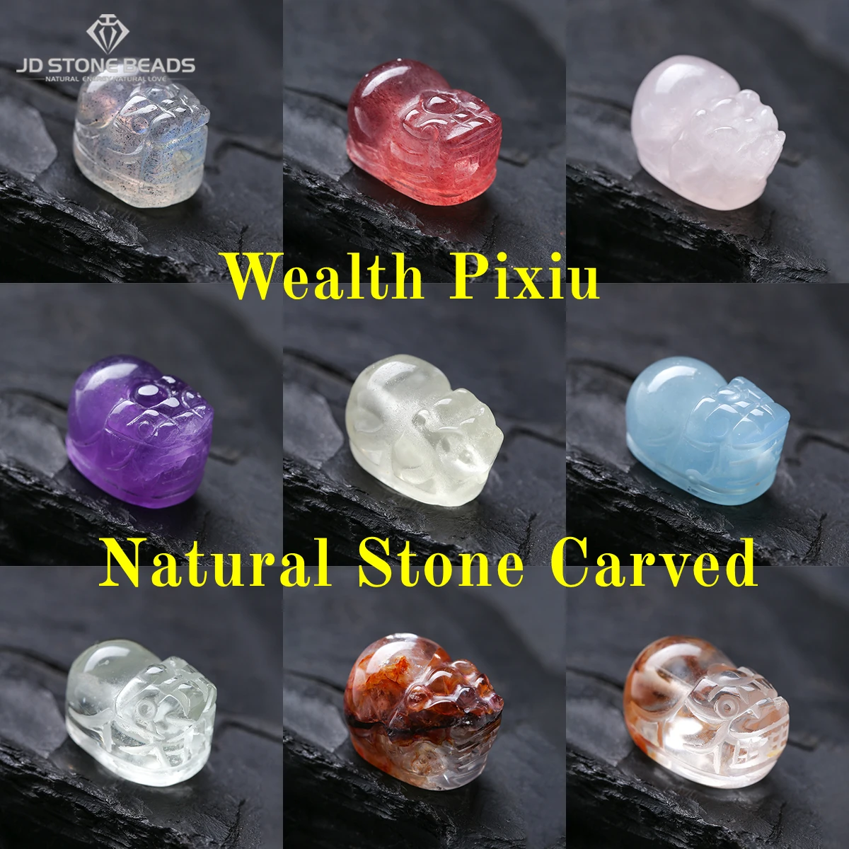 

1 Pc Natural Stone Carved Wealth Pixiu Bead Amethyst Quartz Charms For Jewelry Making DIY Necklace Bracelet Pendant Accessory