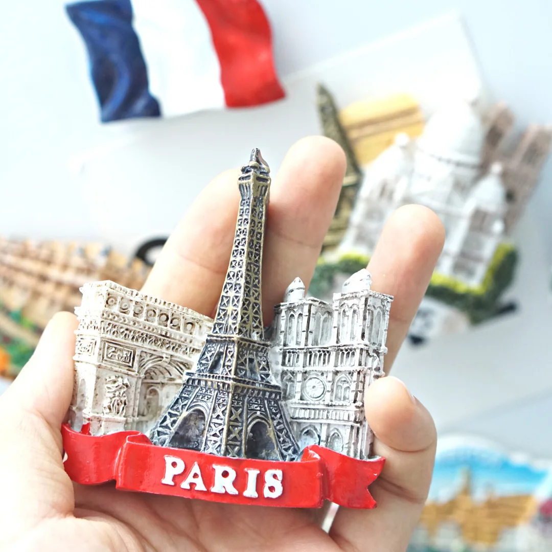 

1 pcs, France Fridge Magnets, Paris Tower Versailles Cote d'Azur Notre Dame Louvre Modeling Refrigerator Stickers, France Travel