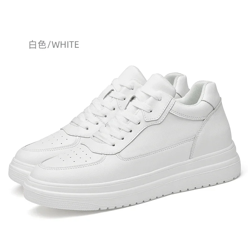 Lift Turnschuhe Mann Aufzug Schuhe Höhe Erhöhen Einlegesohle 8 cm Weiß Schwarz Größere Schuhe Männer Freizeit Mode Sport Plus größe 36-44 – Detail 33