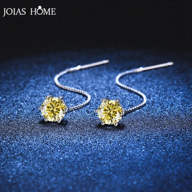 JOIAS HOME Fashionable And Elegant Silver 925 D color Moissanite Gemstone Earrings For Women Birthday Gift, Anniversary Gift