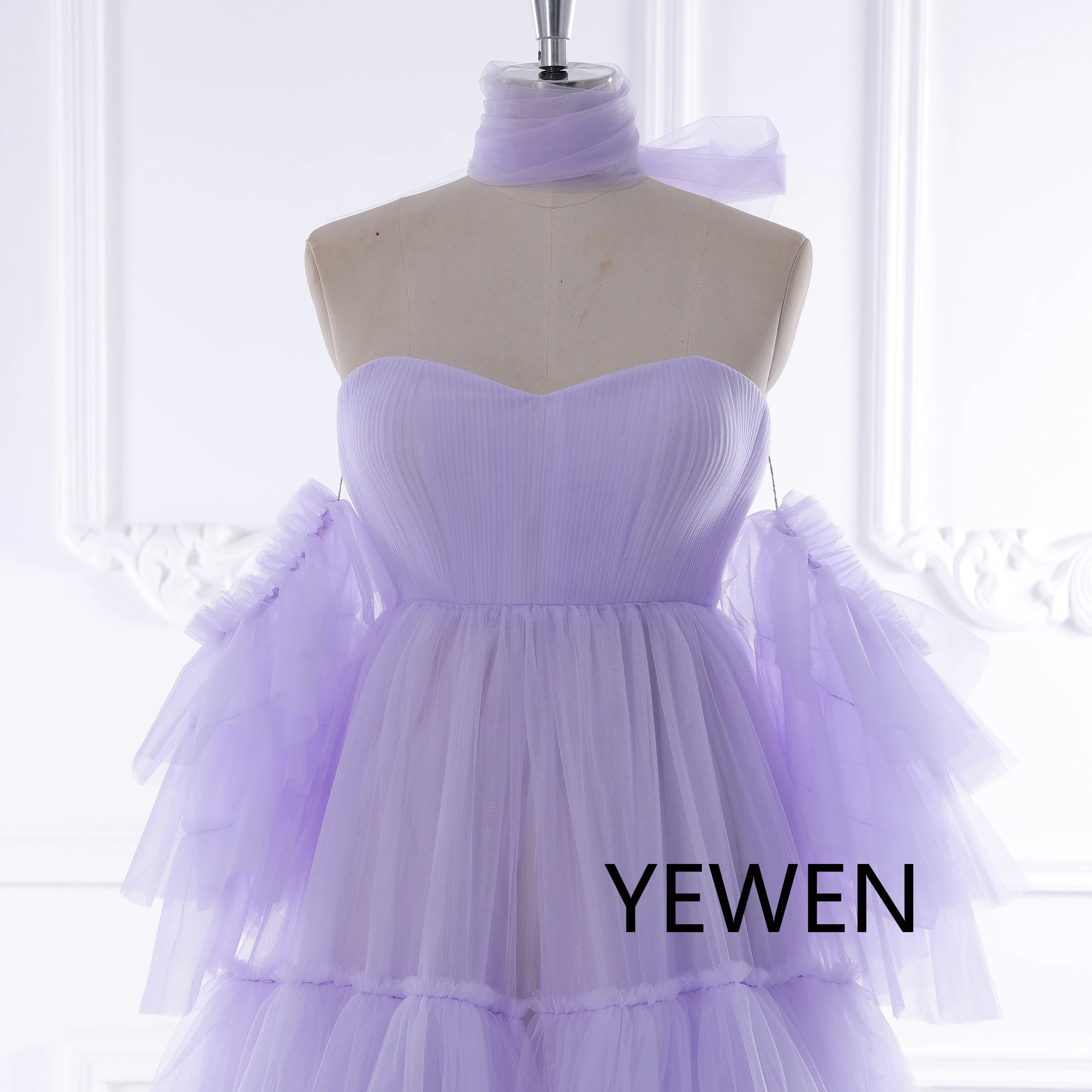 YEWEN-vestido de maternidad con hombros descubiertos para fotografía, ropa elegante con frente abierto, Color personalizado, para Baby Shower, YW231163