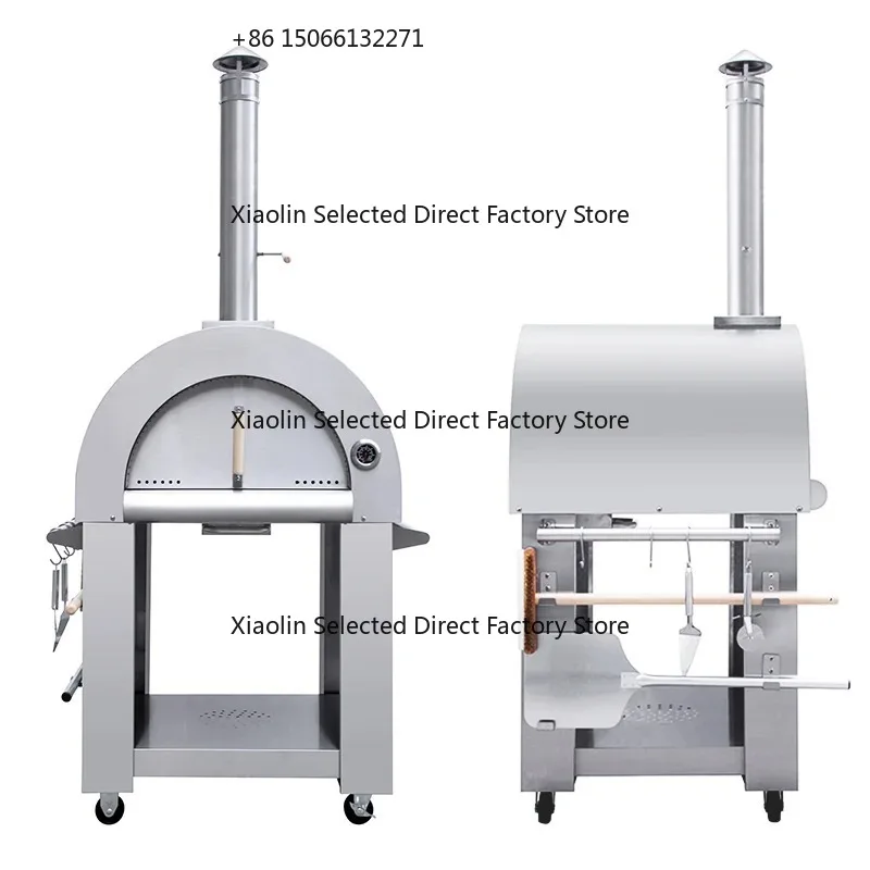 

New Arrival Stainless Steel Wood Fired Pizza Oven With Wheels BBQ Grills For Outdoor Cooking