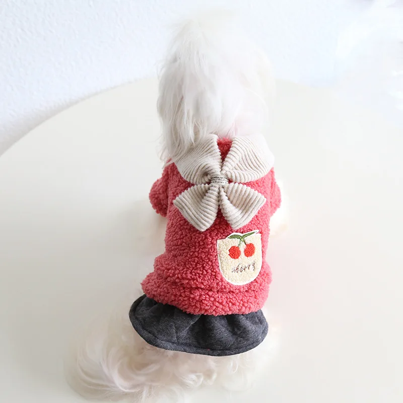 Cherry Pocket Couple Wear 2022 Fall/Winter Cat Clothes Pet Clothes Dog Clothes Puppy Clothes Pet Clothing Customizable