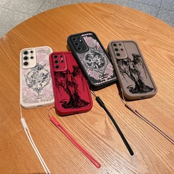 Retro Punk Angel Middle Ages Cupid Phone Case for Samsung S24 S23 S22 S21 S20 Note 20 FE Plus Ultra 5G Cover With Hand Strap