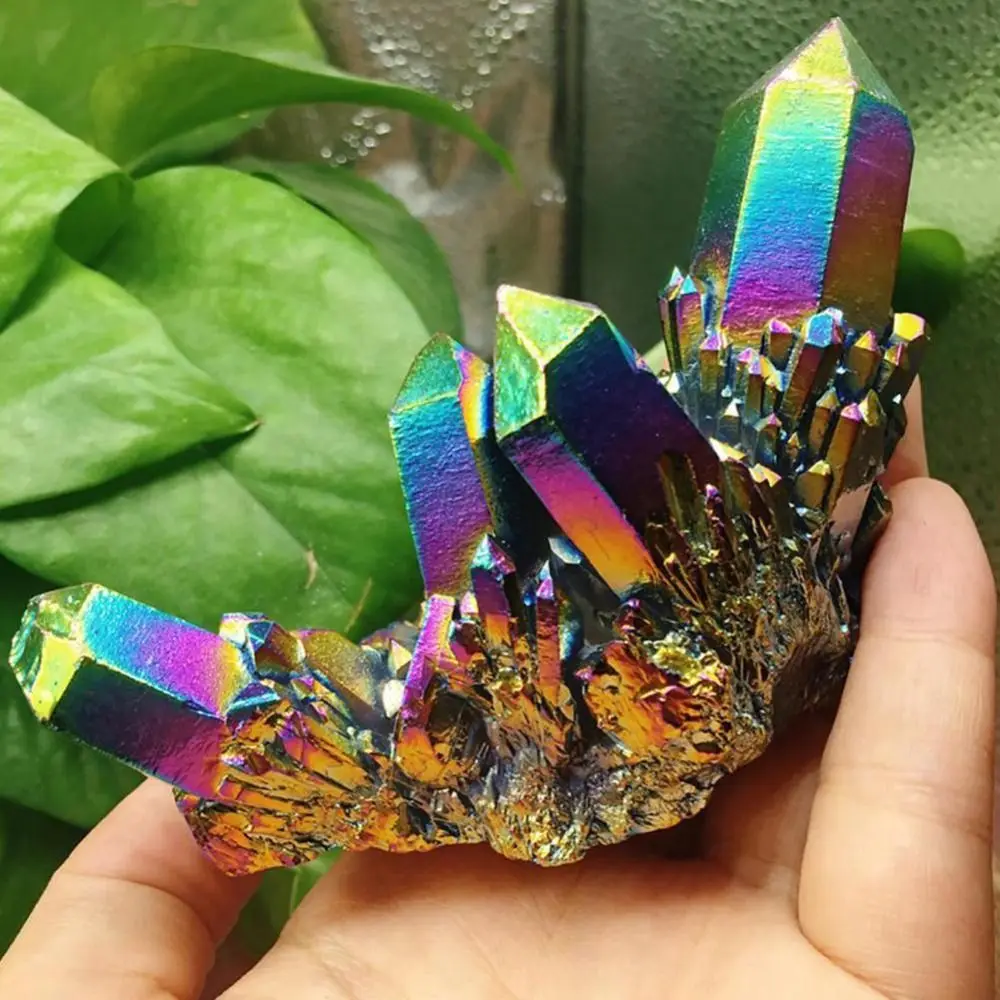 Quartz Rainbow Titanium Healing Crystals Home Decoration Specimen Mineral Reiki Stone Stone Ornaments Crystal Cluster