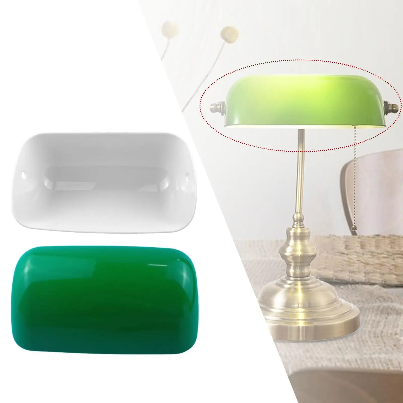 

Traditional Bank Lampshade, Retro Desk Lamp Cover, Art Decoration, Office,