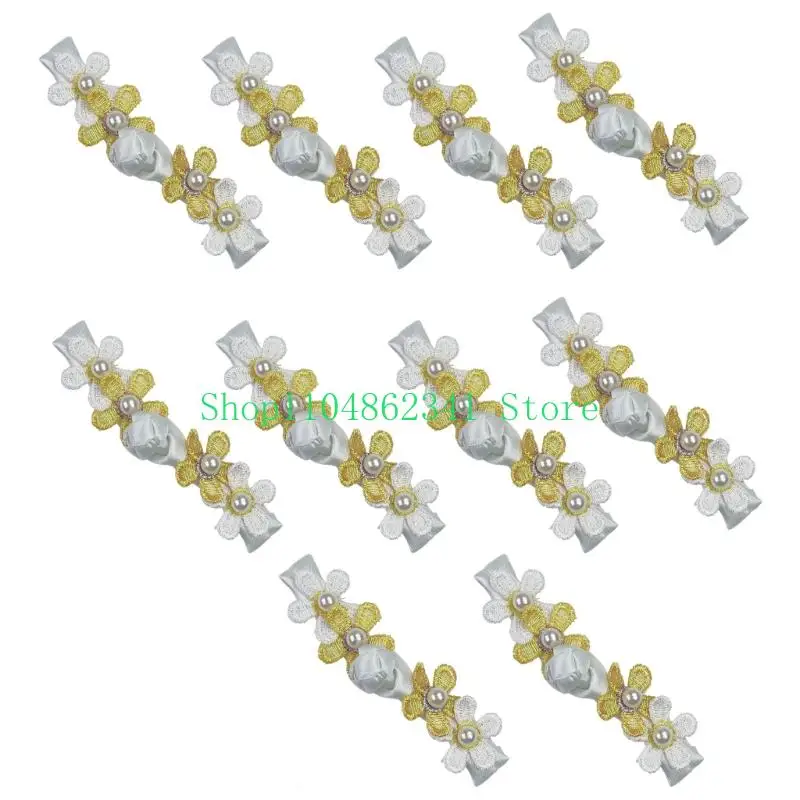 652F Elegant Flower Clothing Button Fasteners For Children Outfit Satined Closure Button For Casual and Formal Wear 10pc