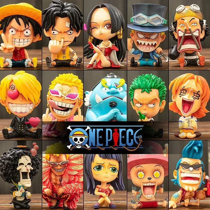 9Cm Gk Eendelige Serie Volledige Set Figuur Luffy Sauron Chopper Aas Keizerin Nami Franky Pop Model Pop Ornamenten Verjaardagscadeaus