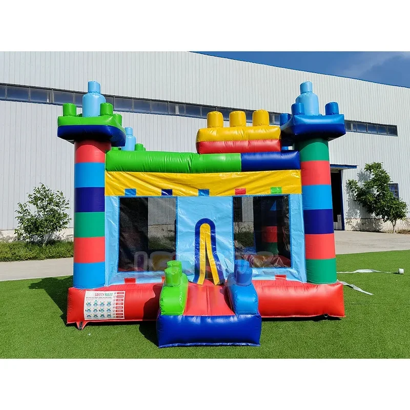 Kids' Outdoor Colorful Building Block Inflatable Bounce House Bouncy Castle Inflatable Bouncer for Sale