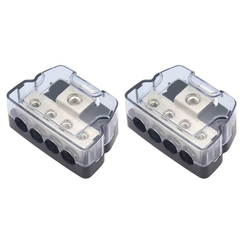 

Versatile Auto Electrical Distribution Block 0GA Input 4GA Output with Fittings