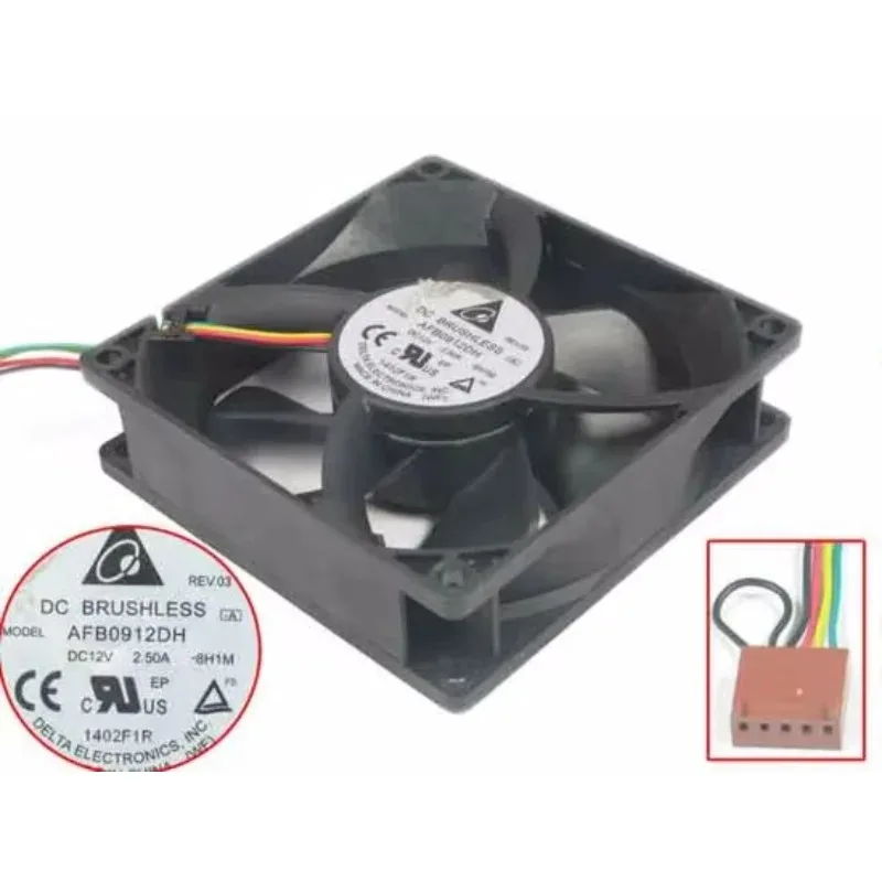Delta Electronics AFB0912DH 8H1M DC 12V 2.50A 90x90x25mm 4-Wire Cooling Fan