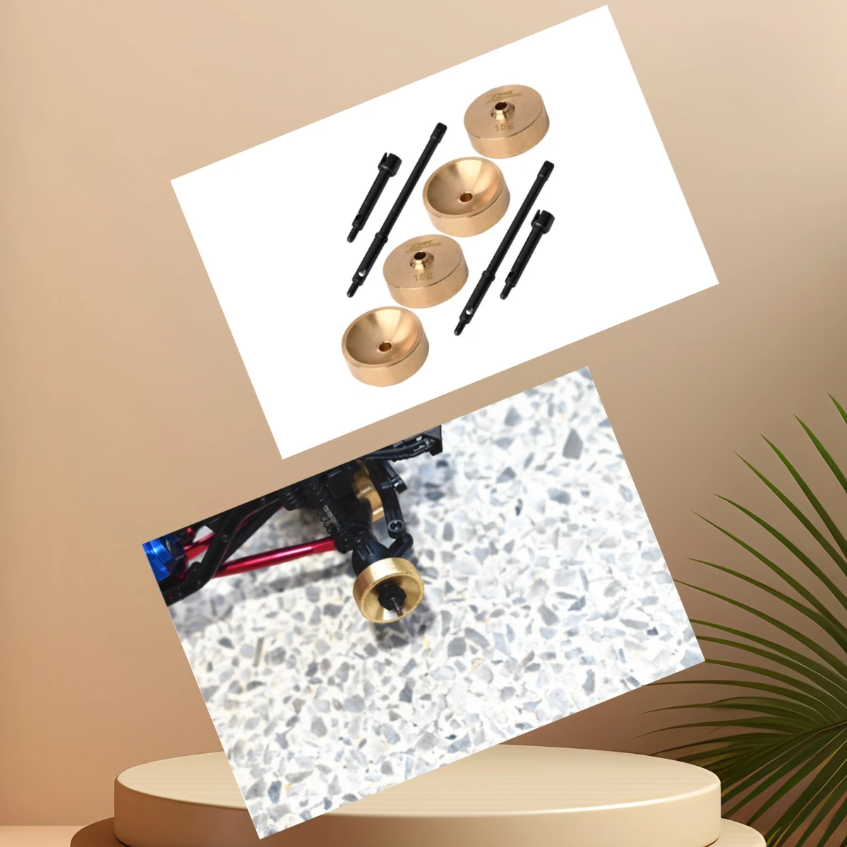 

GPM Front CVD Joint+Rear Drive Shaft+Brass Pendulum Wheel Knuckle AXIAL SCX24 AXI90081