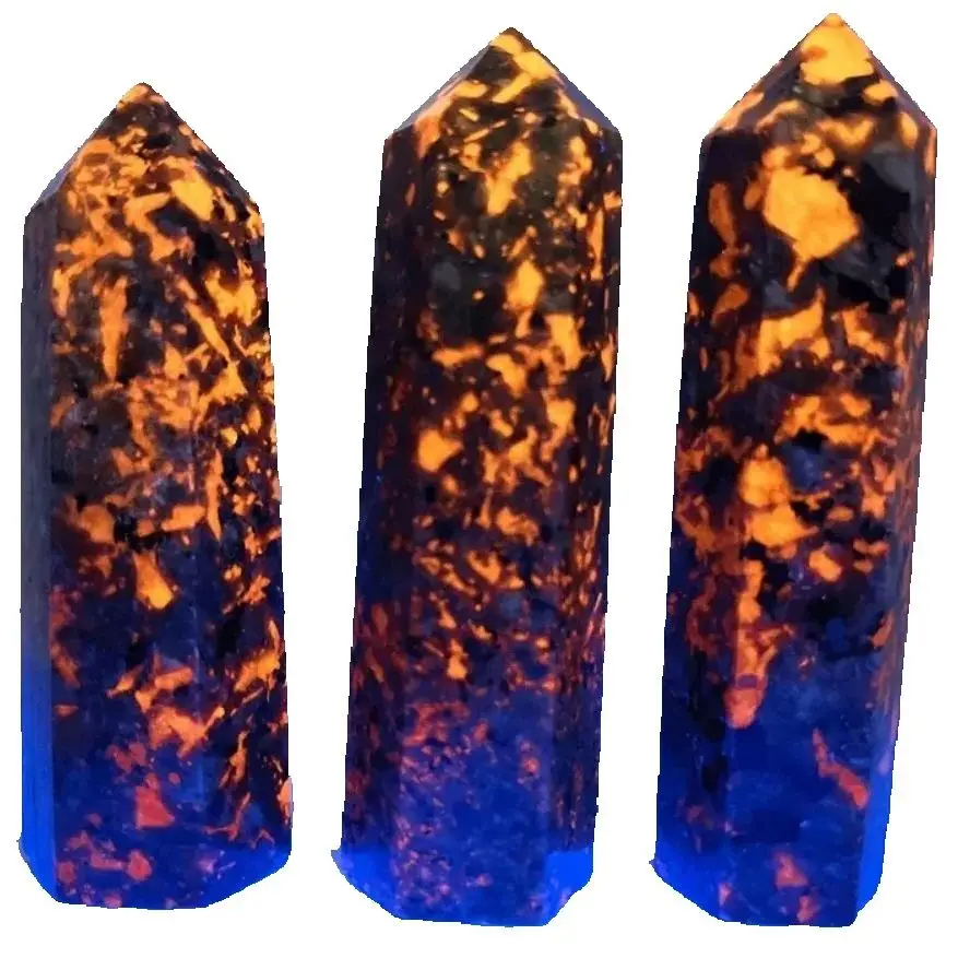 8.5-10cm Natural Yooperlite Tower Crystal Flamestone Wand Healing Spiritual Witchcraft Gift  Fluorescent Dodalite Energy Healing