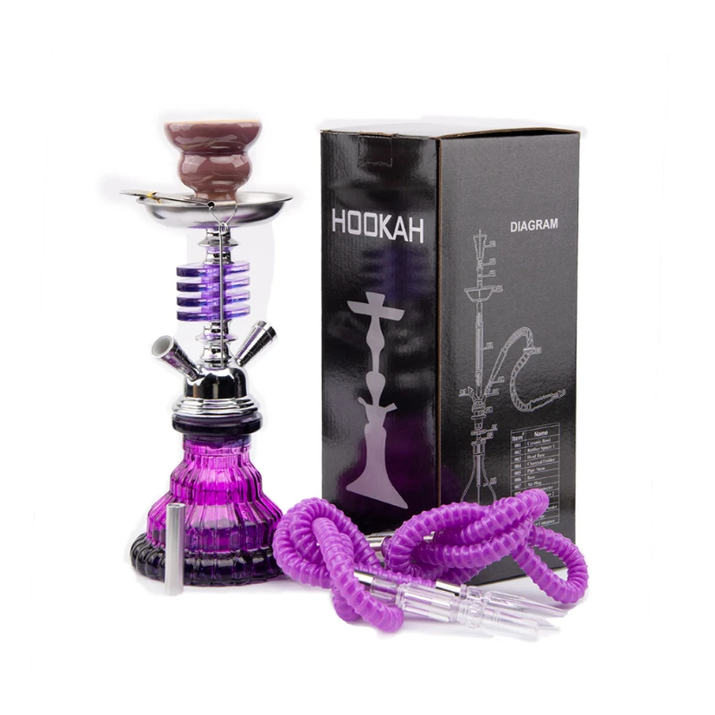 

Glass Ceramic 4 Layers Hookah Set Double Hose Portable Design Home Party KTV Smokers Exotic Arabian Stylish Gift